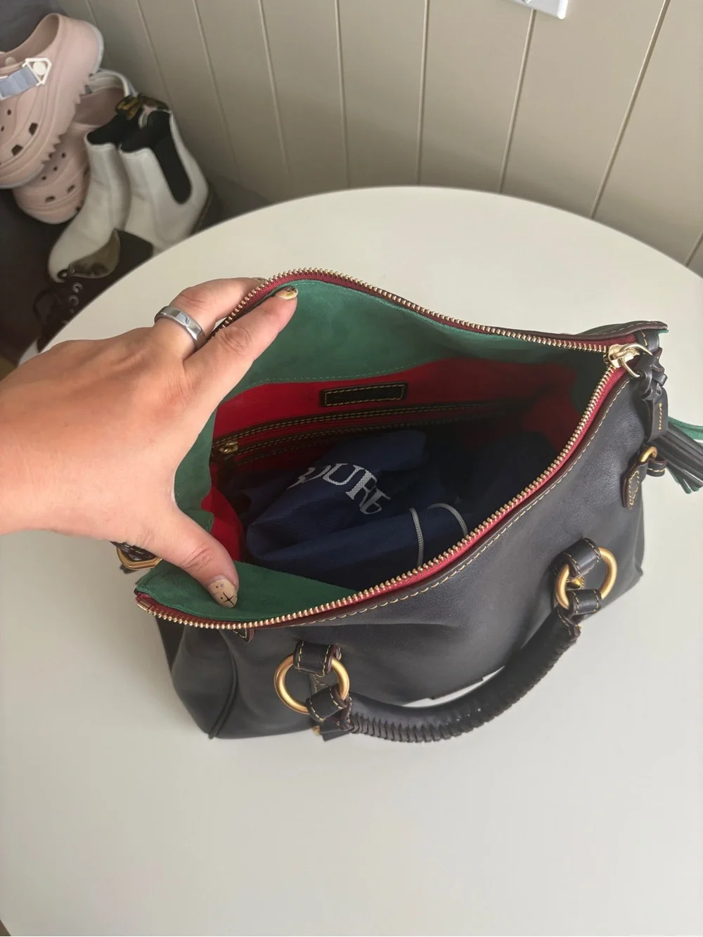 Navy Dooney & Bourke Florentine Satchel